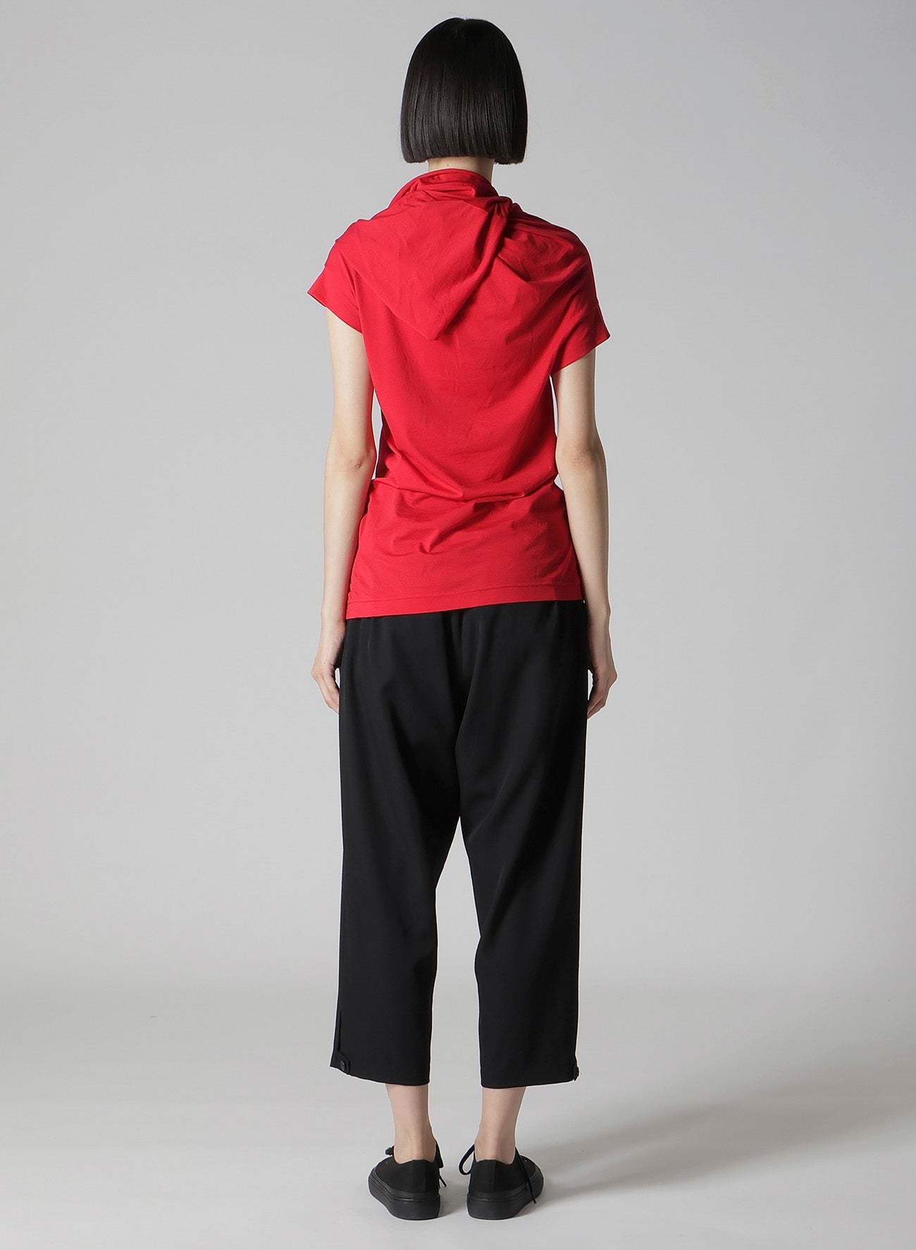AIRY JERSEY DRAPE DETAIL SHORT SLV T-SHIRT
