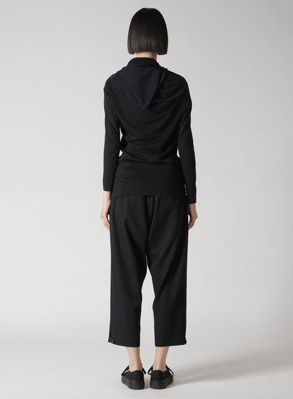 HIGH GAUGE AIRY JERSEY DRAPE DETAIL LONG SLV CD