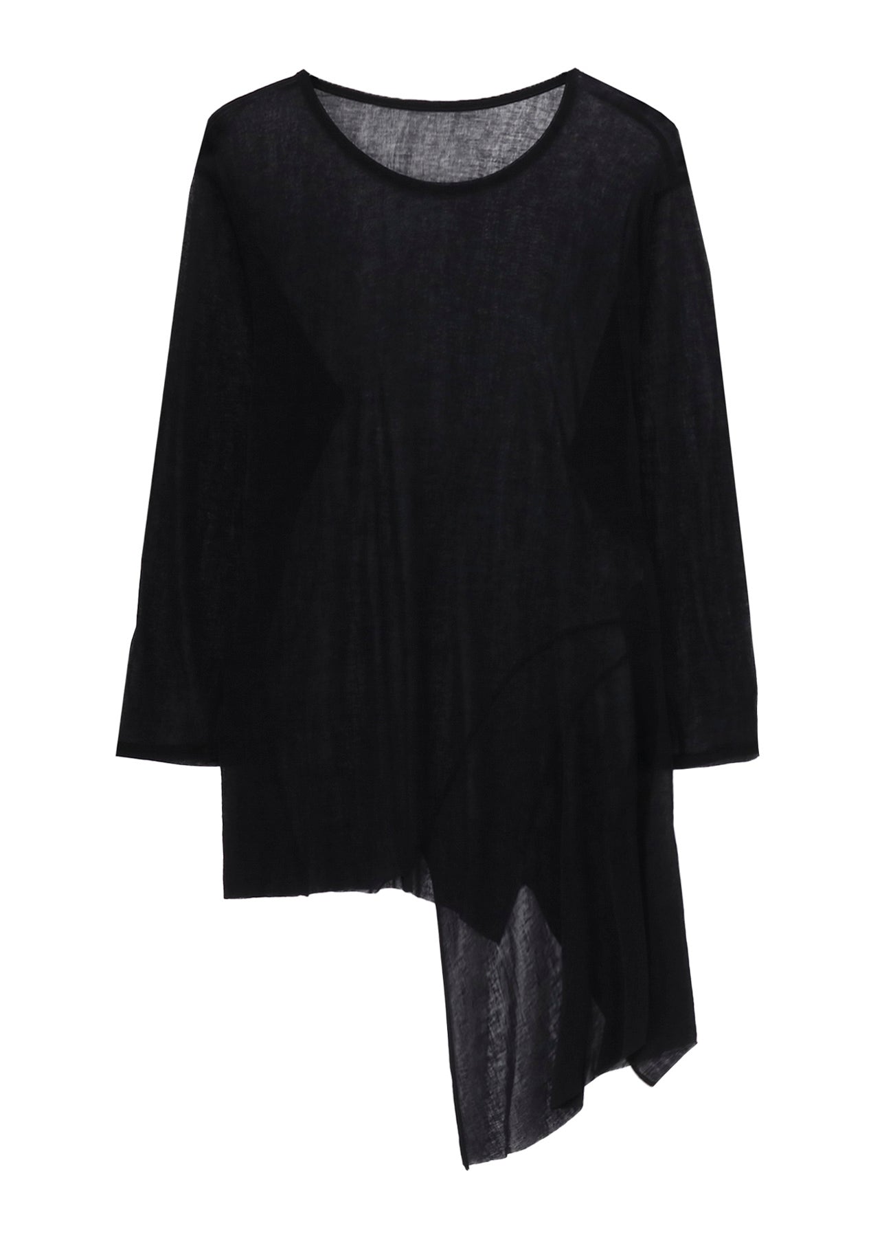 CHIFFON JERSEY SIDE DRAPED DETAIL T-SHIRT