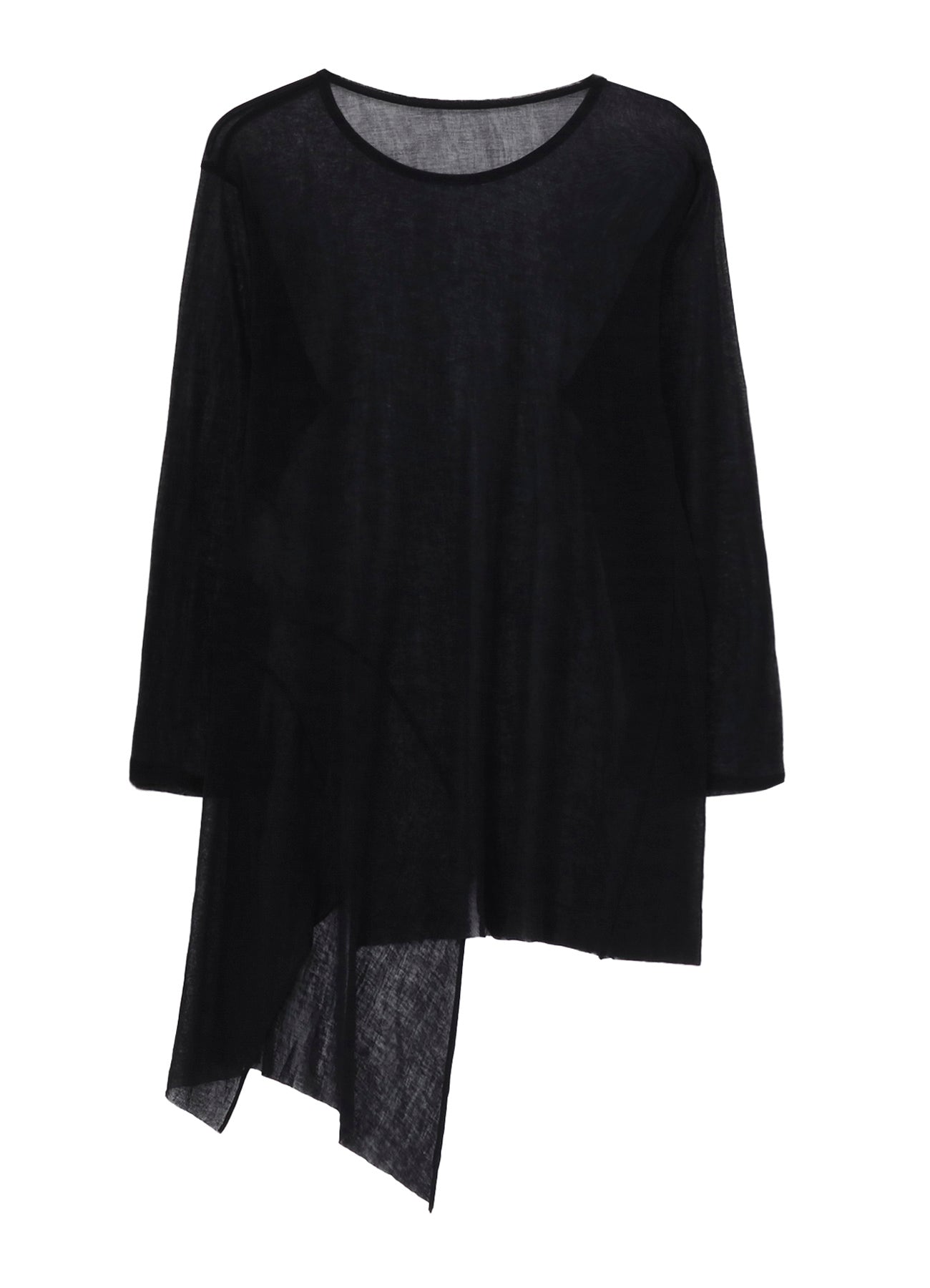 CHIFFON JERSEY SIDE DRAPED DETAIL T-SHIRT