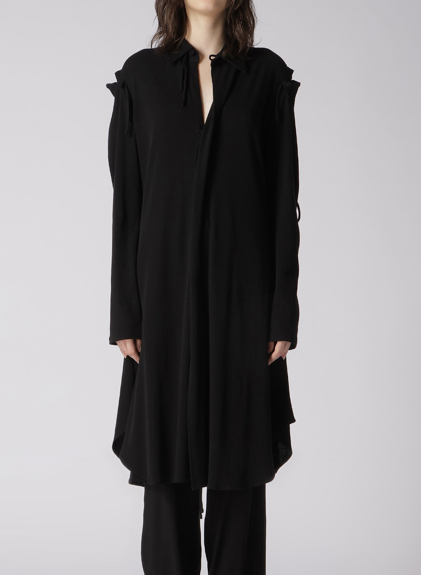 SUPIMA HIGH-TWISTED MILANO RIB DECONSTRUCTED RIBBON DRESS