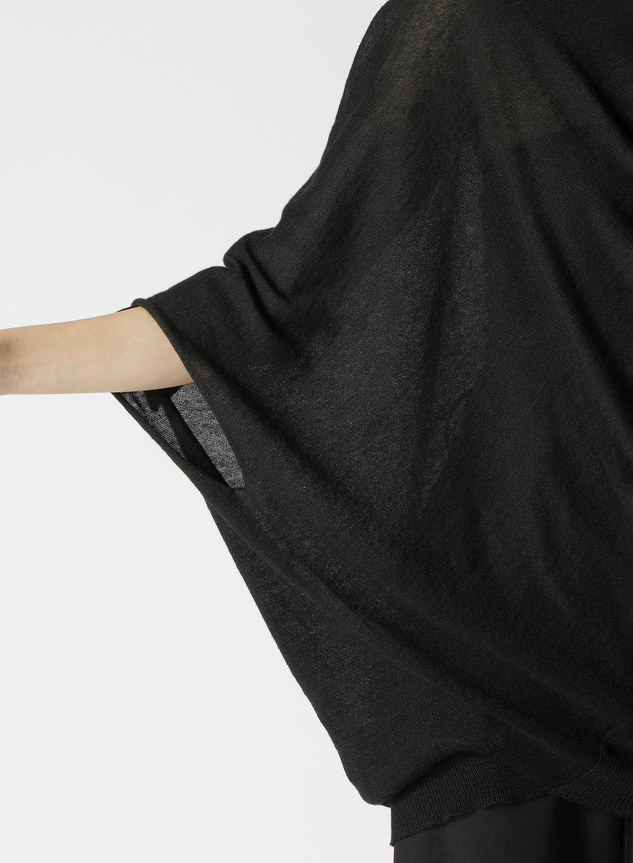14G1P LOW TENSION PLAIN STITCH DRAPE DETAIL SHORT SLV PULLOVER