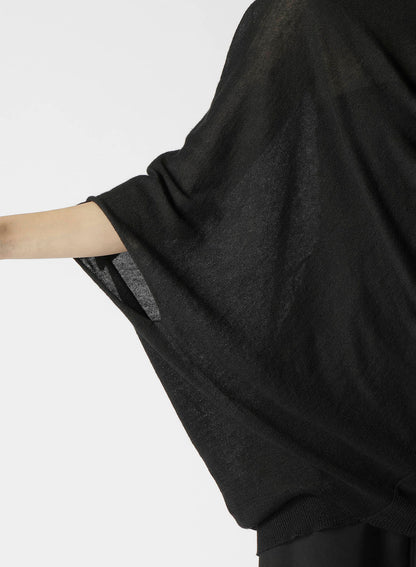 14G1P LOW TENSION PLAIN STITCH DRAPE DETAIL SHORT SLV PULLOVER