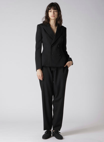 GABARDINE LOW-RISE BASIC PANTS