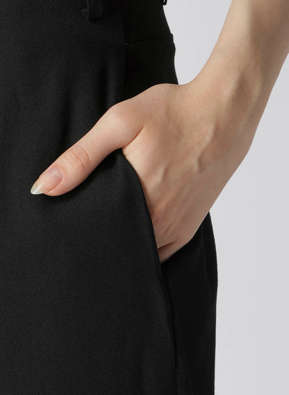 GABARDINE LOW-RISE BASIC PANTS