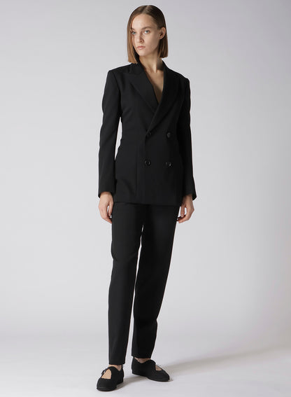 GABARDINE LOW-RISE BELTED PANTS