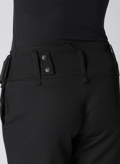 GABARDINE LOW-RISE BELTED PANTS