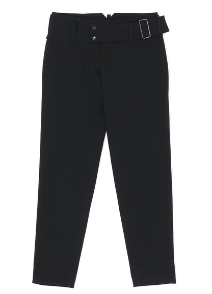 GABARDINE LOW-RISE BELTED PANTS