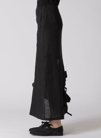 LINEN CLOTH JAGGED LINE STRING SKIRT