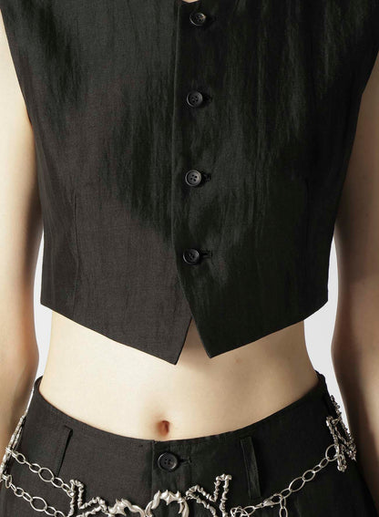 HIGH TWISTED GABARDINE BASIC VEST