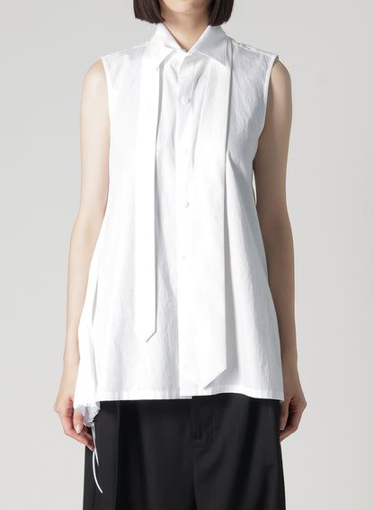 BROAD R-SLEEVELESS TIE BLOUSE