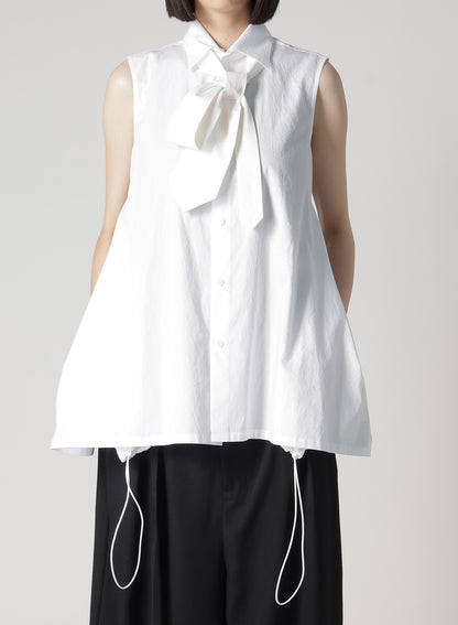 BROAD R-SLEEVELESS TIE BLOUSE