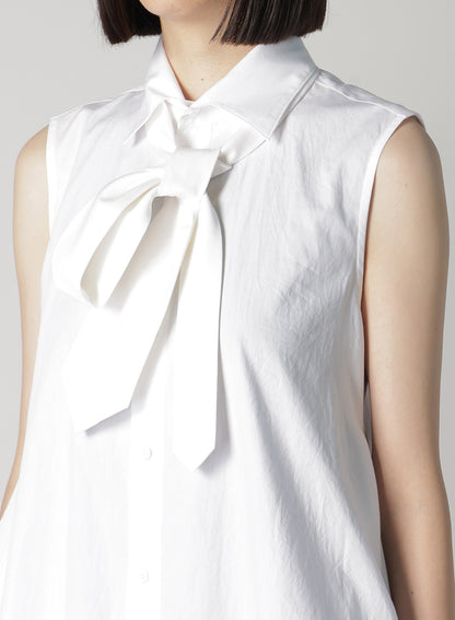 BROAD R-SLEEVELESS TIE BLOUSE