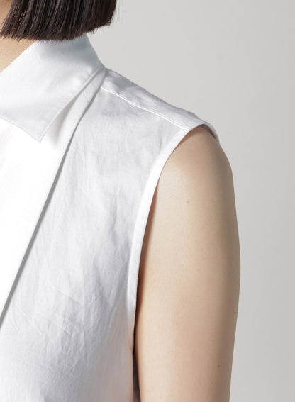 BROAD R-SLEEVELESS TIE BLOUSE