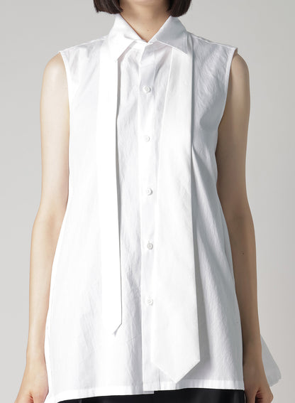 BROAD R-SLEEVELESS TIE BLOUSE