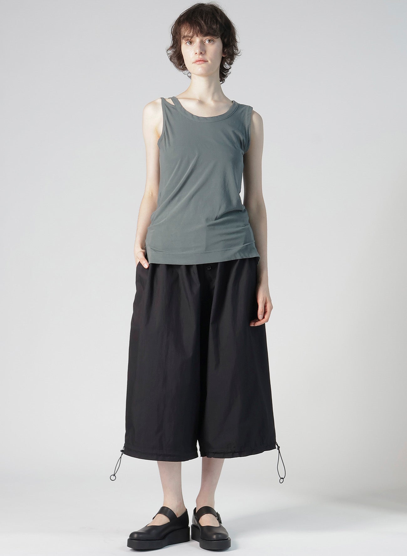 HIGH TWISTED SINGLE JERSEY R-ASYMMETRY TANK TOP