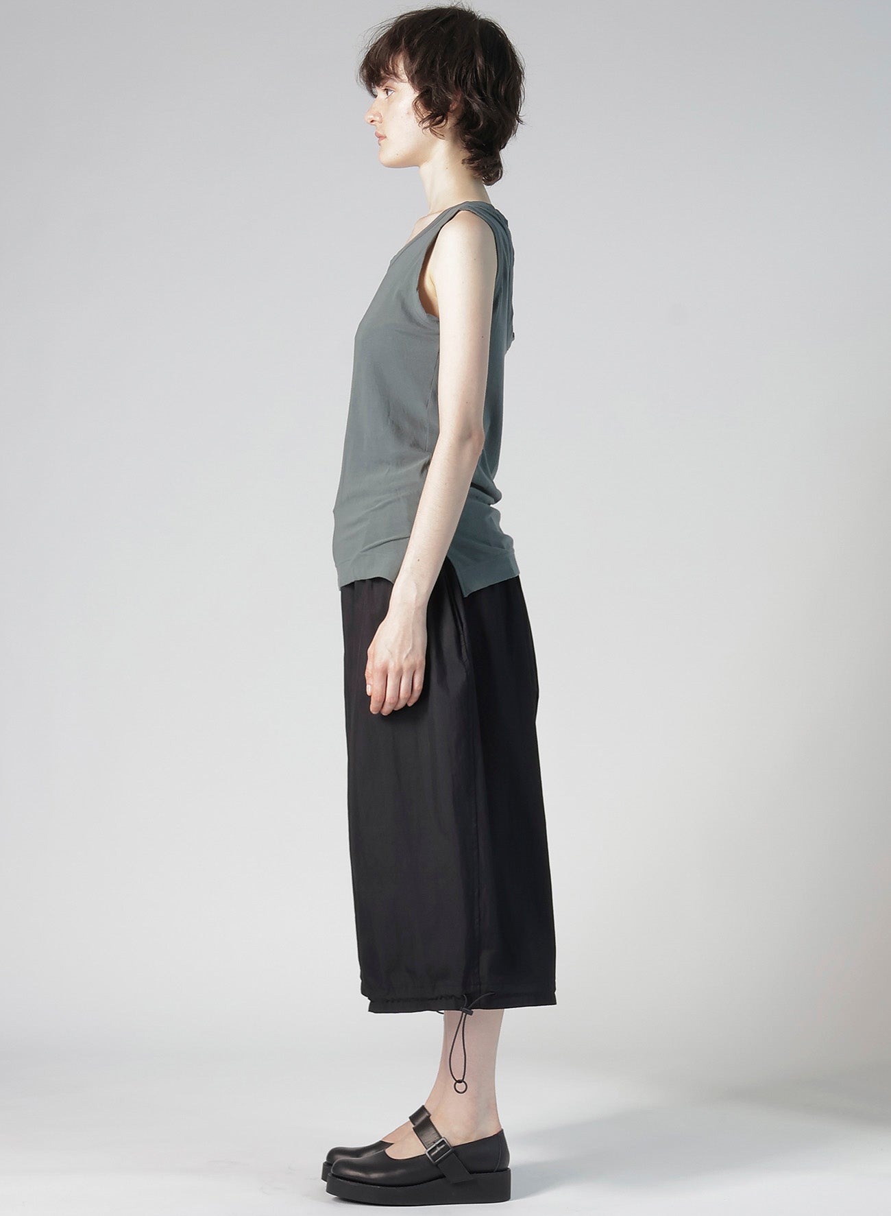HIGH TWISTED SINGLE JERSEY R-ASYMMETRY TANK TOP