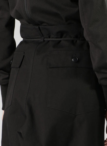 COTTON CANVAS WIDE LEG PANEL PANTS