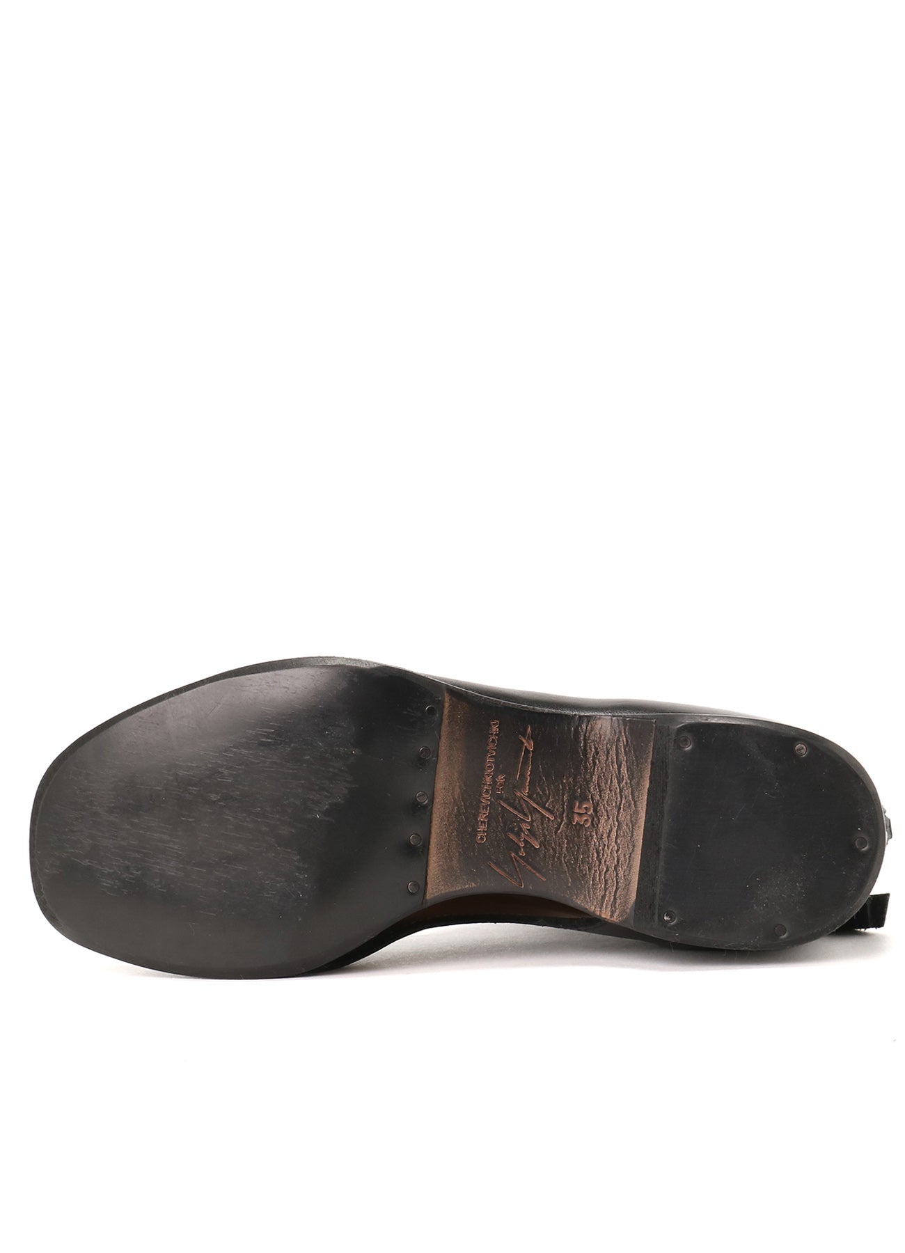 WAXED CALF CROPPED OPEN BOOTS