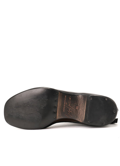 WAXED CALF CROPPED OPEN BOOTS
