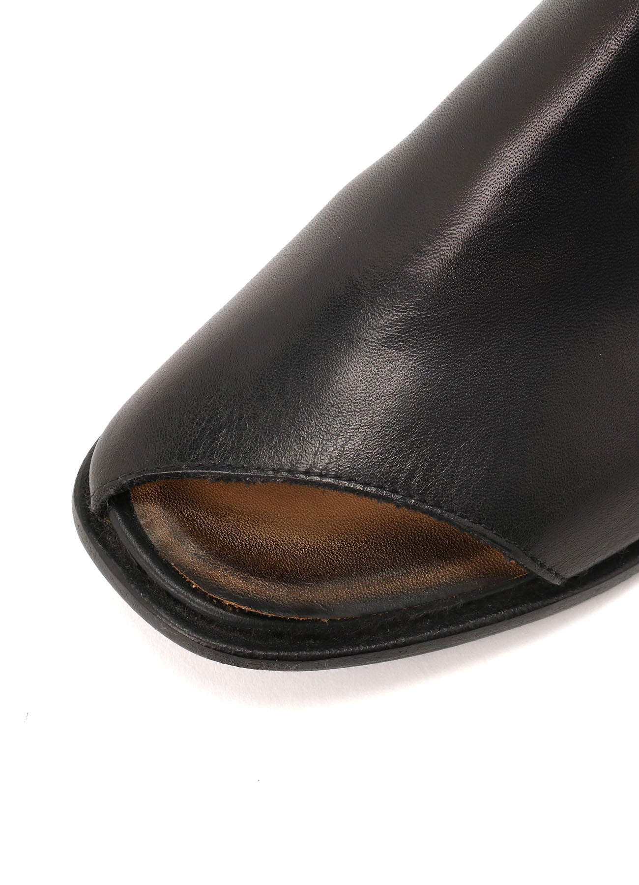 WAXED CALF CROPPED OPEN BOOTS