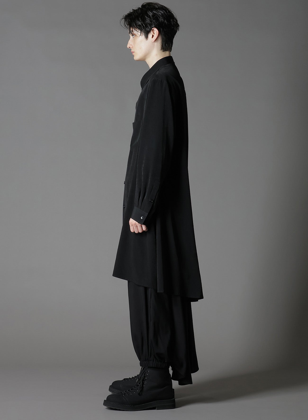 CREPE DE CHINE STANDARD ASYMMETRICAL FLARES SHIRT