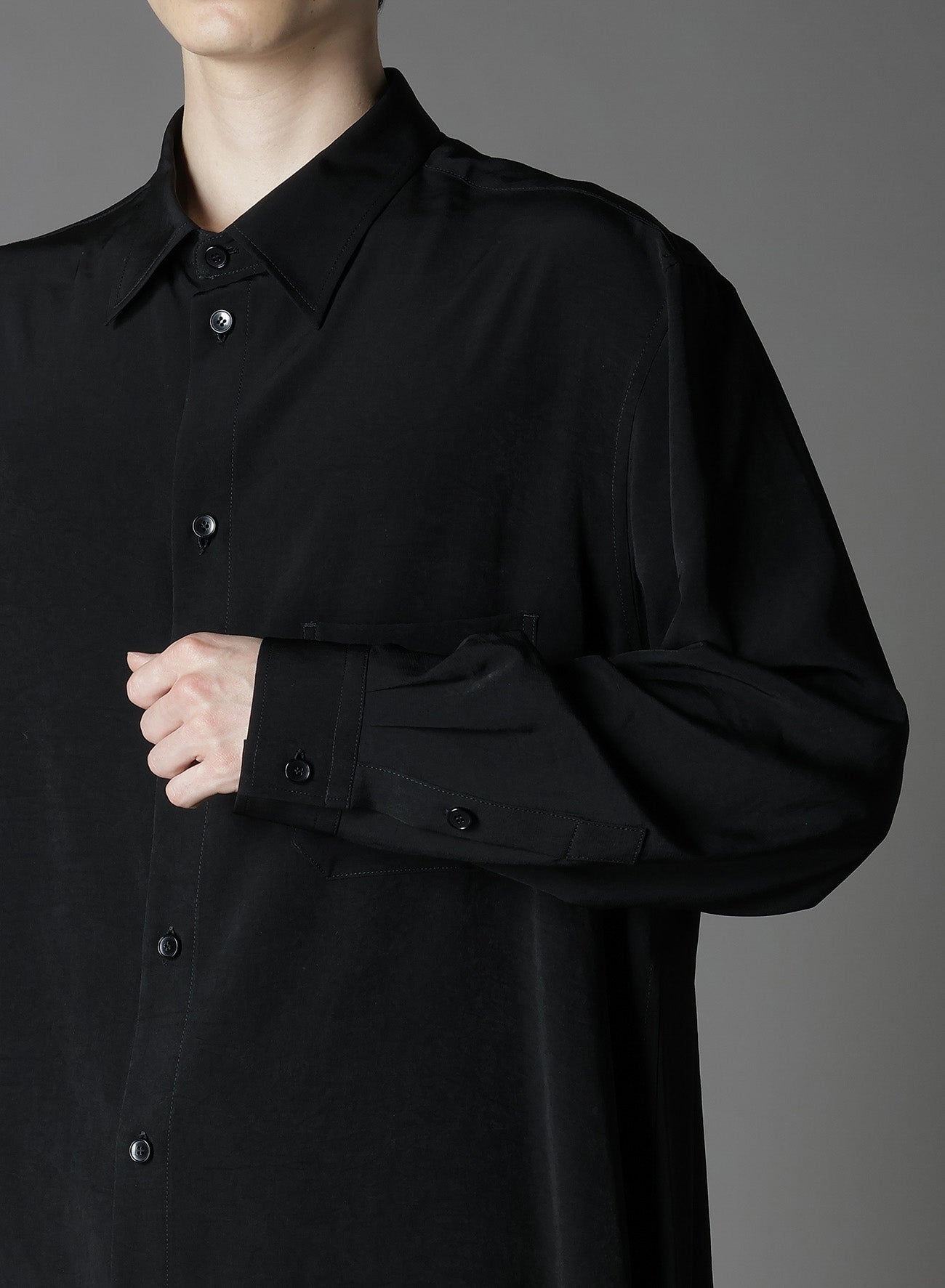 CREPE DE CHINE STANDARD ASYMMETRICAL FLARES SHIRT