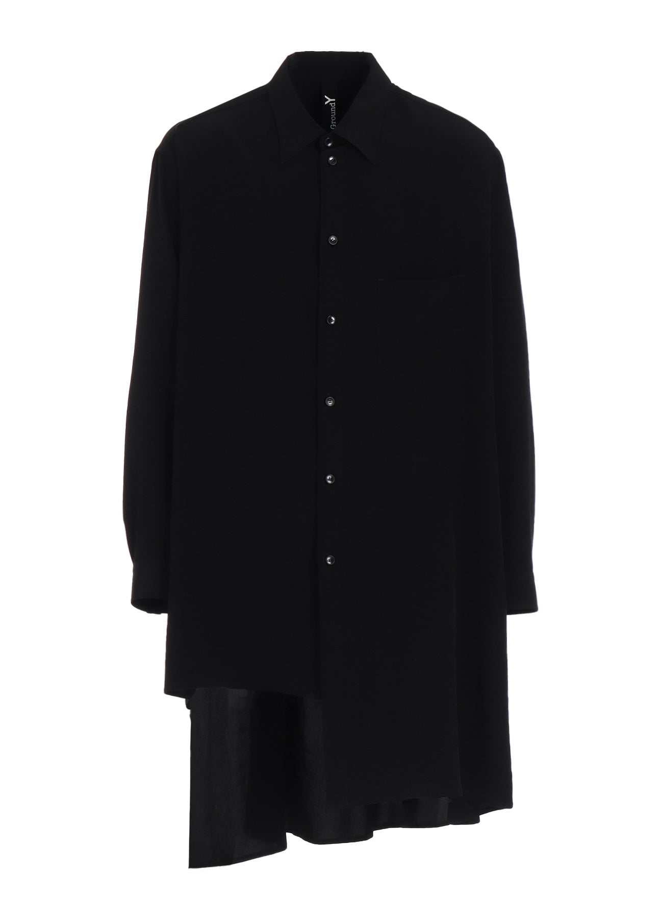 CREPE DE CHINE STANDARD ASYMMETRICAL FLARES SHIRT