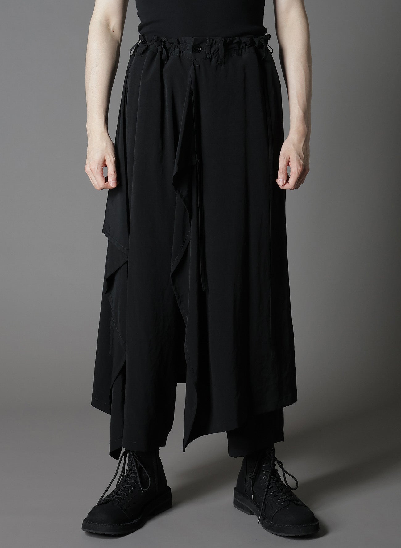 CREPE DE CHINE BOUND SKIRT PANTS