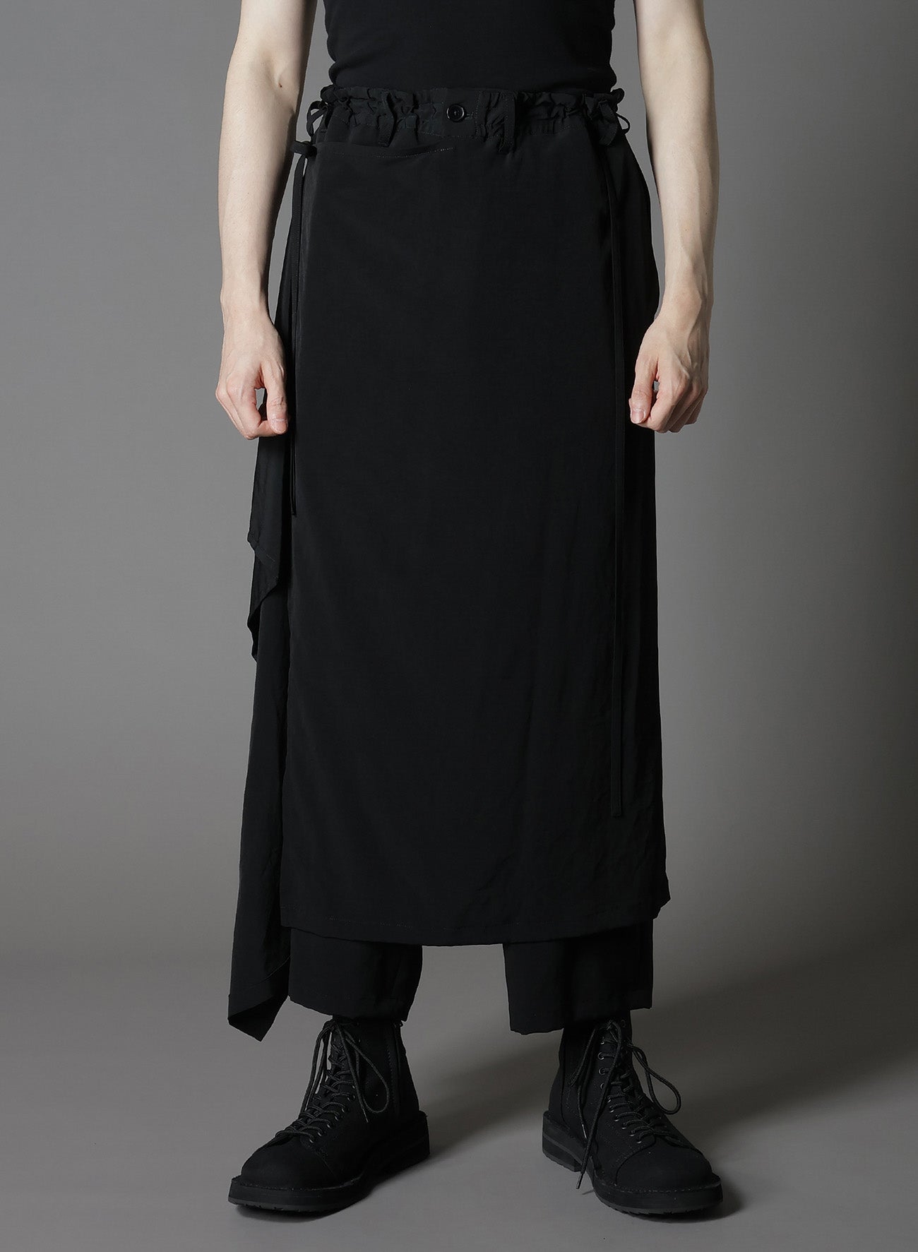 CREPE DE CHINE BOUND SKIRT PANTS