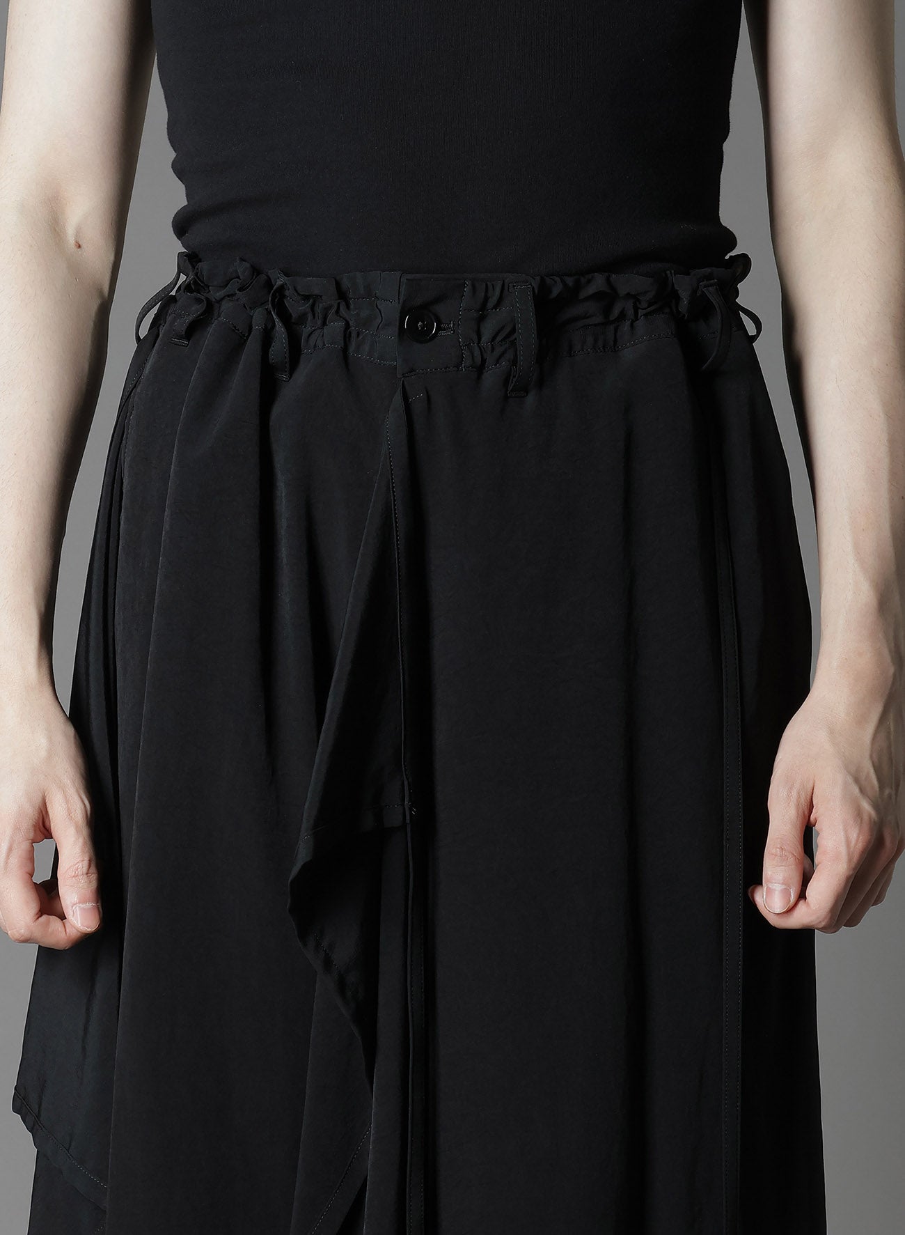 CREPE DE CHINE BOUND SKIRT PANTS