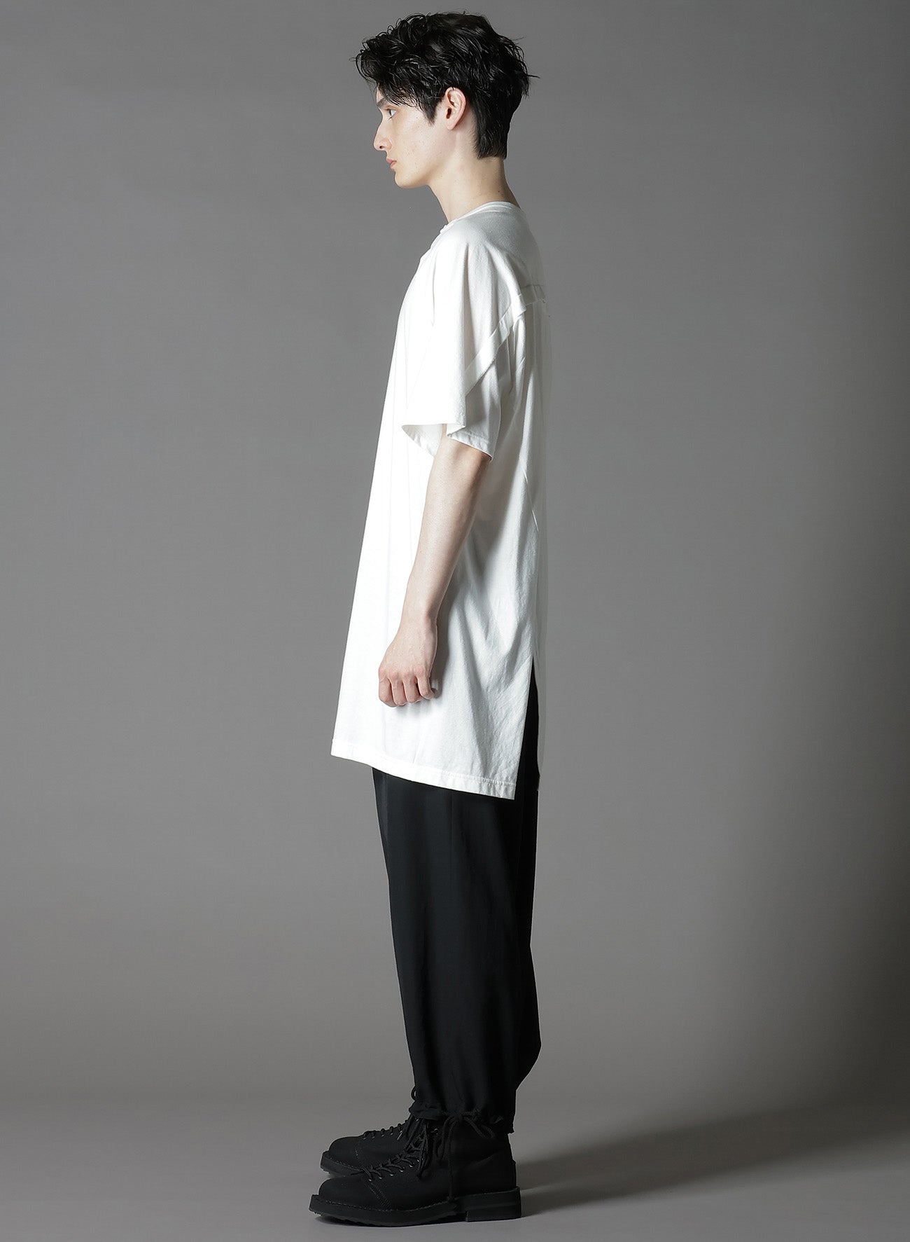 COTTON JERSEY FRONT RAGLAN SLIT T-SHIRT SHORT SLEEVES