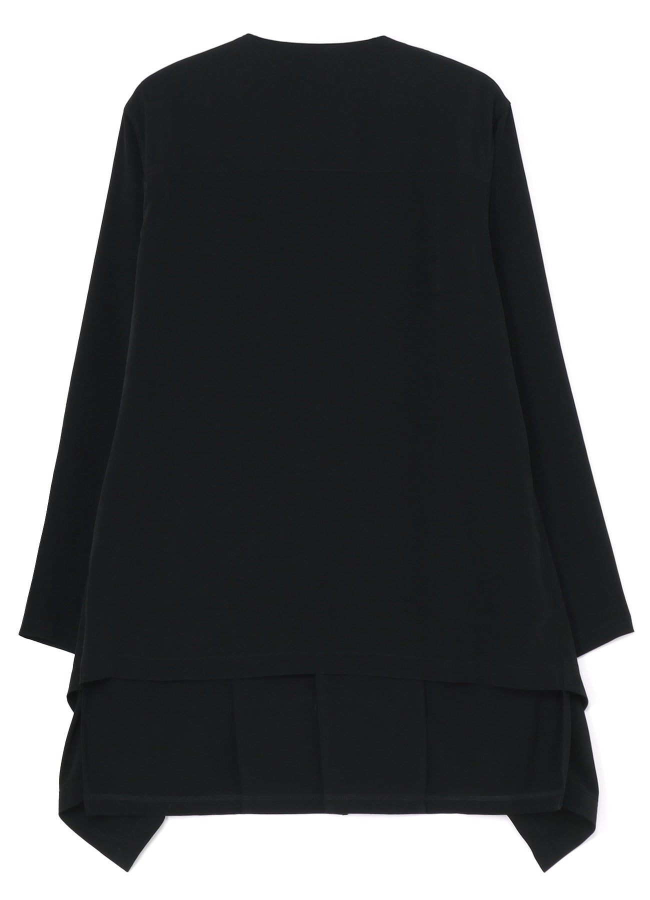 SILICON JERSEY+ CREPE DE CHINE FRONT DOUBLE FLOUNCE T-SHIRT