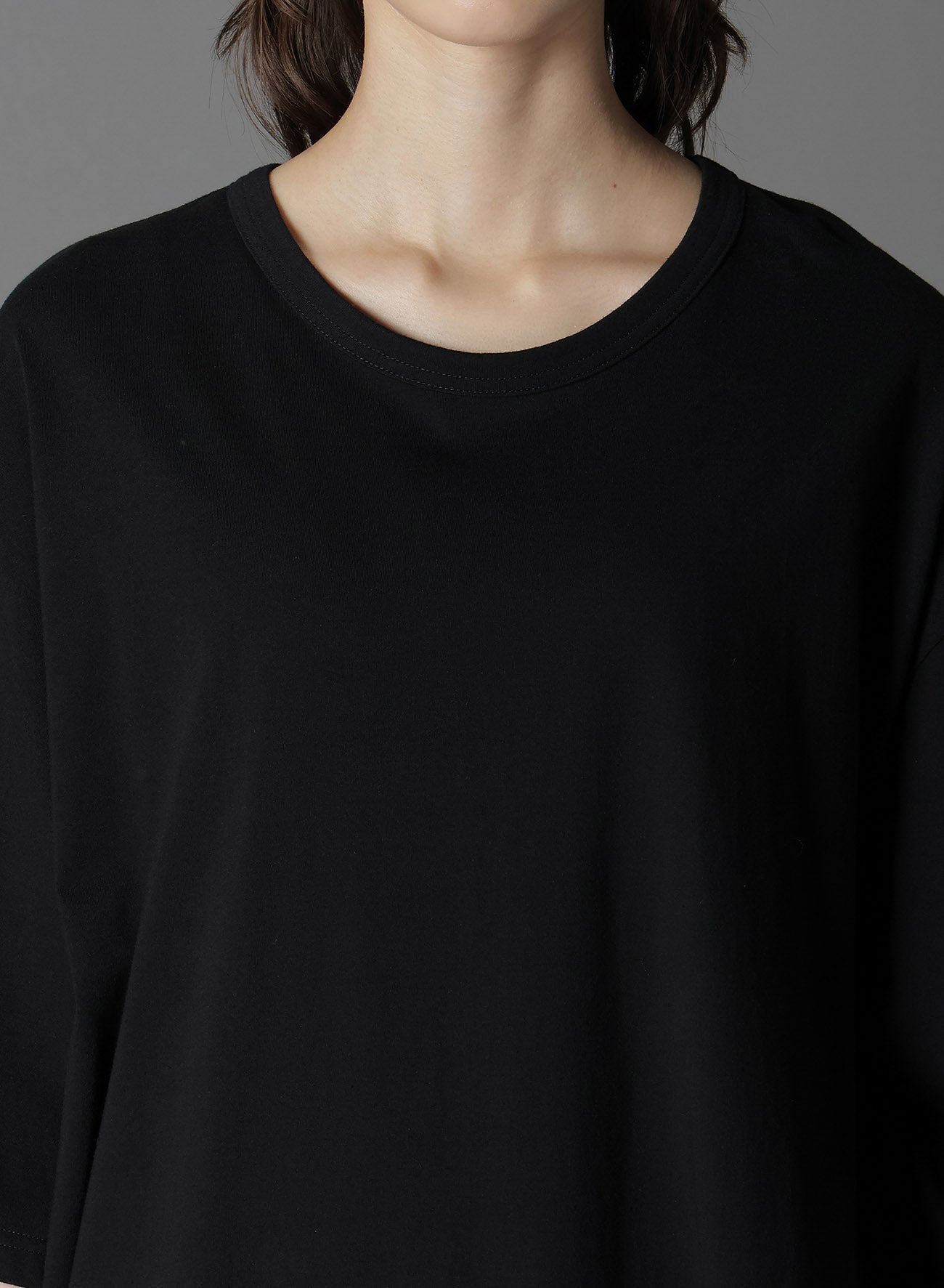 COTTON JERSEY HEM ROUND JUMBO T-SHIRT SHORT SLEEVES