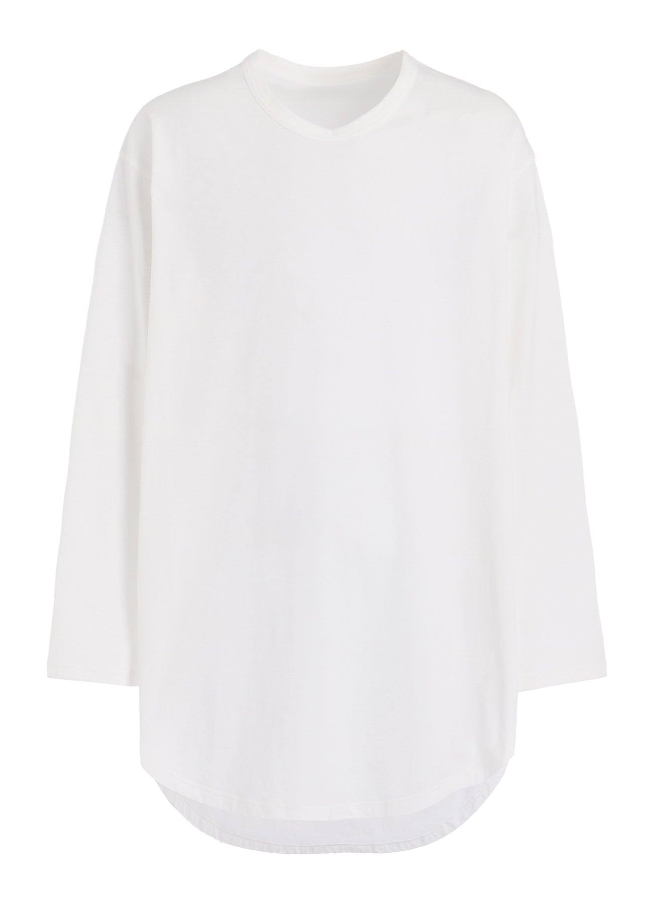 COTTON JERSEY HEM ROUND JUMBO T-SHIRT LONG SLEEVES