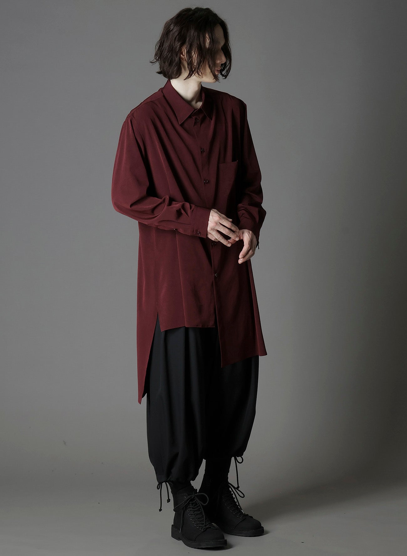 CREPE DE CHINE ASYMMETRY SHIRT