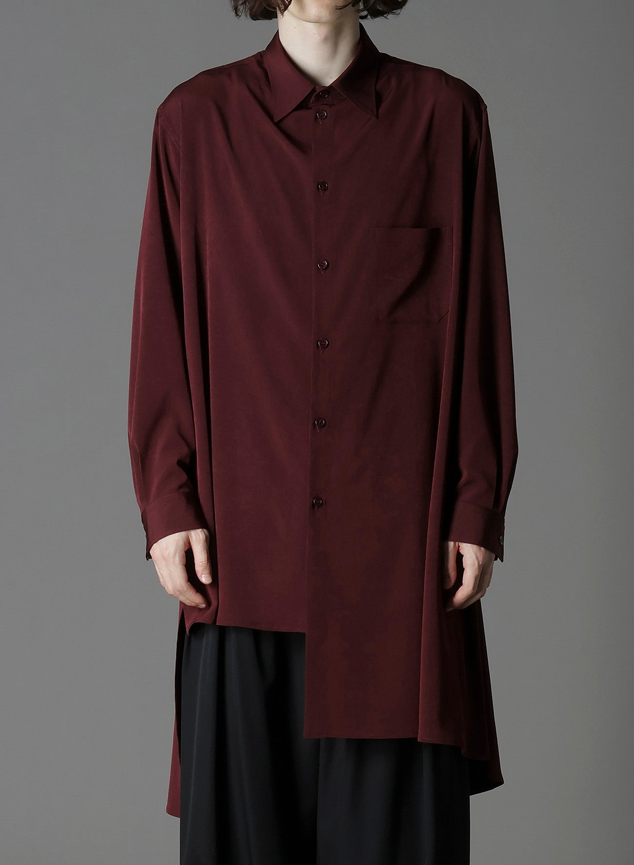 CREPE DE CHINE ASYMMETRY SHIRT