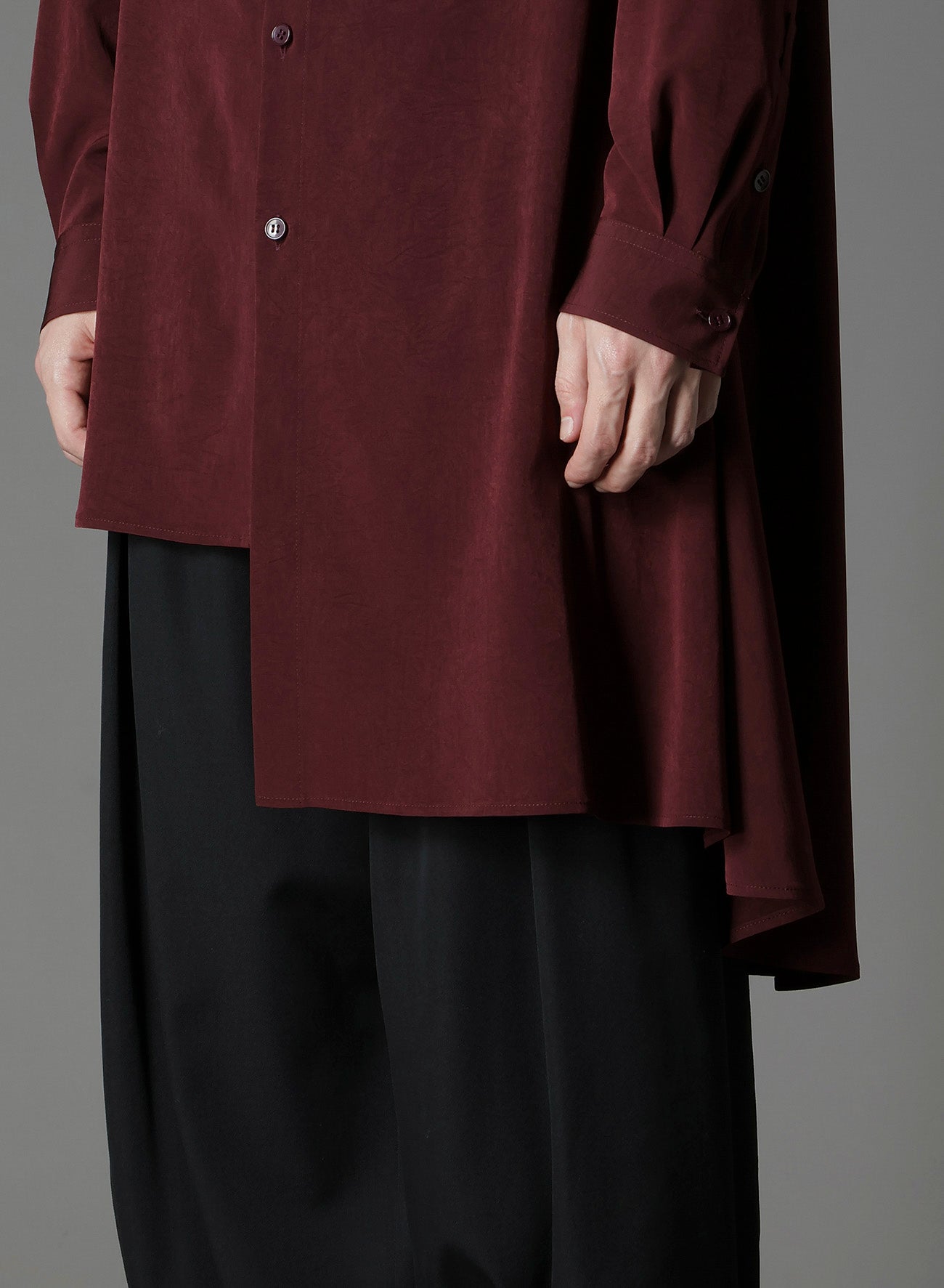 CREPE DE CHINE ASYMMETRY SHIRT
