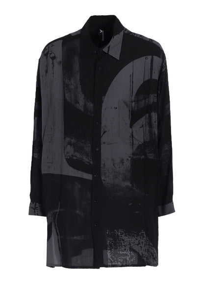 RAYON PRINT  NUMBER PATTERN LONG SHIRT