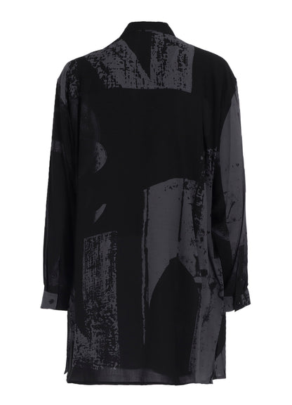 RAYON PRINT  NUMBER PATTERN LONG SHIRT