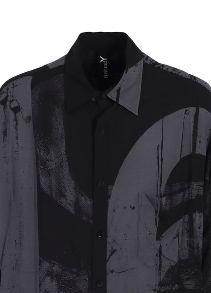 RAYON PRINT  NUMBER PATTERN LONG SHIRT