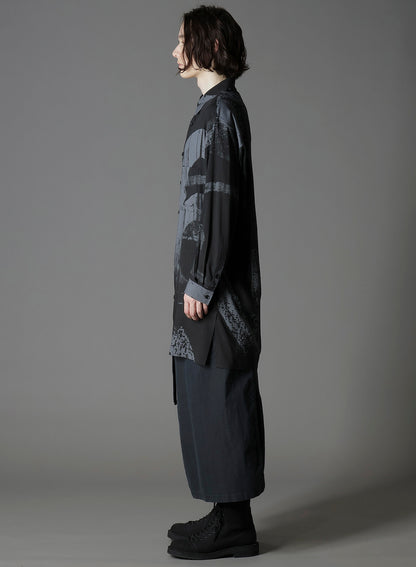 RAYON PRINT  NUMBER PATTERN LONG SHIRT