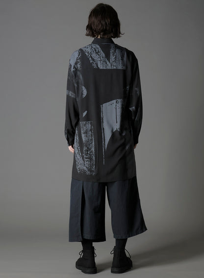 RAYON PRINT  NUMBER PATTERN LONG SHIRT