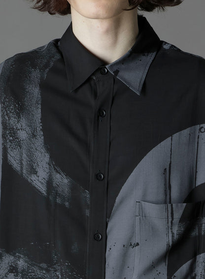 RAYON PRINT  NUMBER PATTERN LONG SHIRT