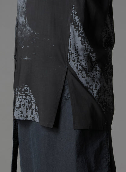 RAYON PRINT  NUMBER PATTERN LONG SHIRT