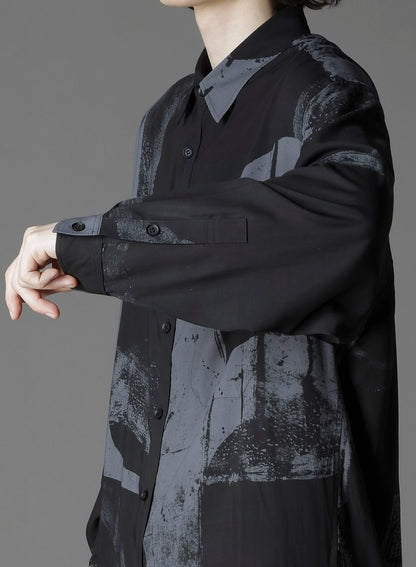 RAYON PRINT  NUMBER PATTERN LONG SHIRT
