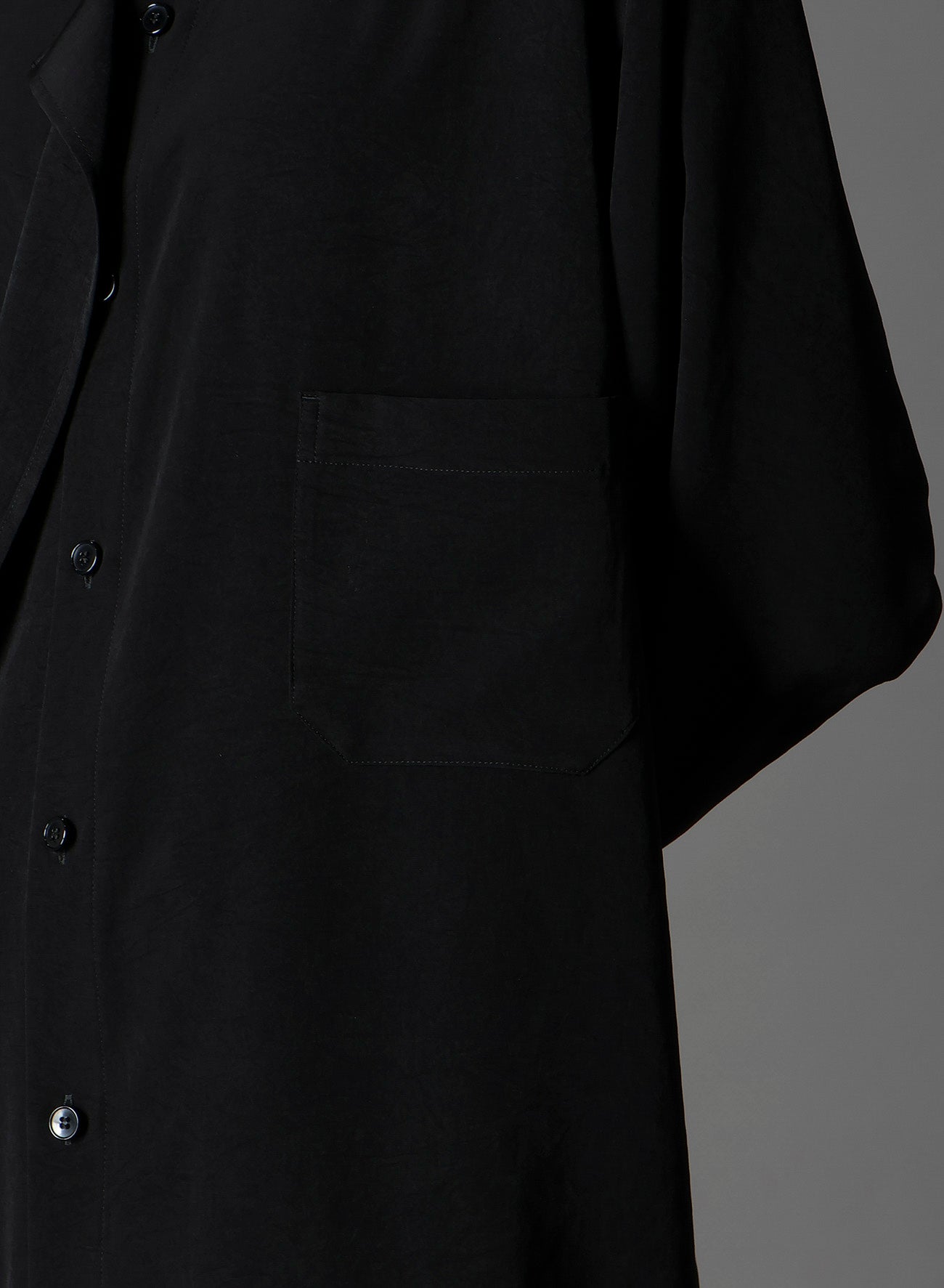 CREPE DE CHINE LEFT FRONT DRAPE SHIRT