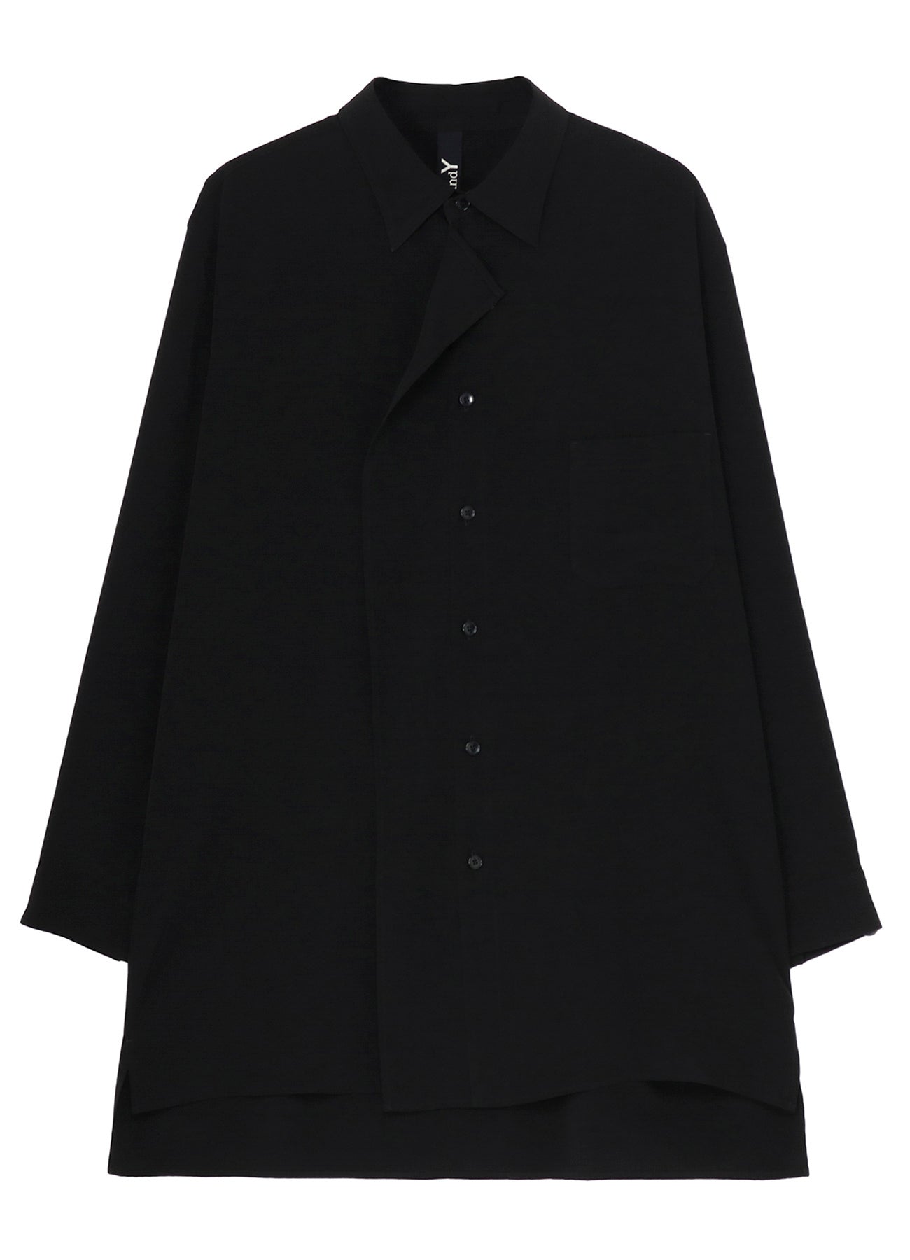 CREPE DE CHINE LEFT FRONT DRAPE SHIRT