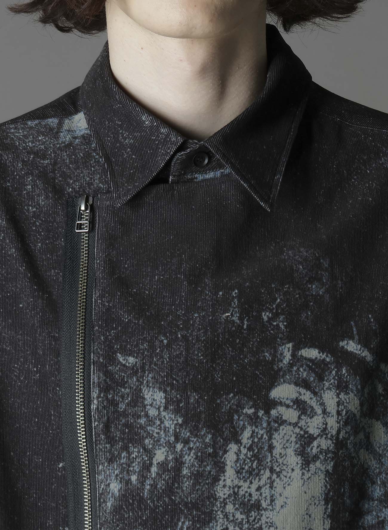 NARROW RIBS CORDUROY OPEN ZIP STANDARD BIG SHIRT