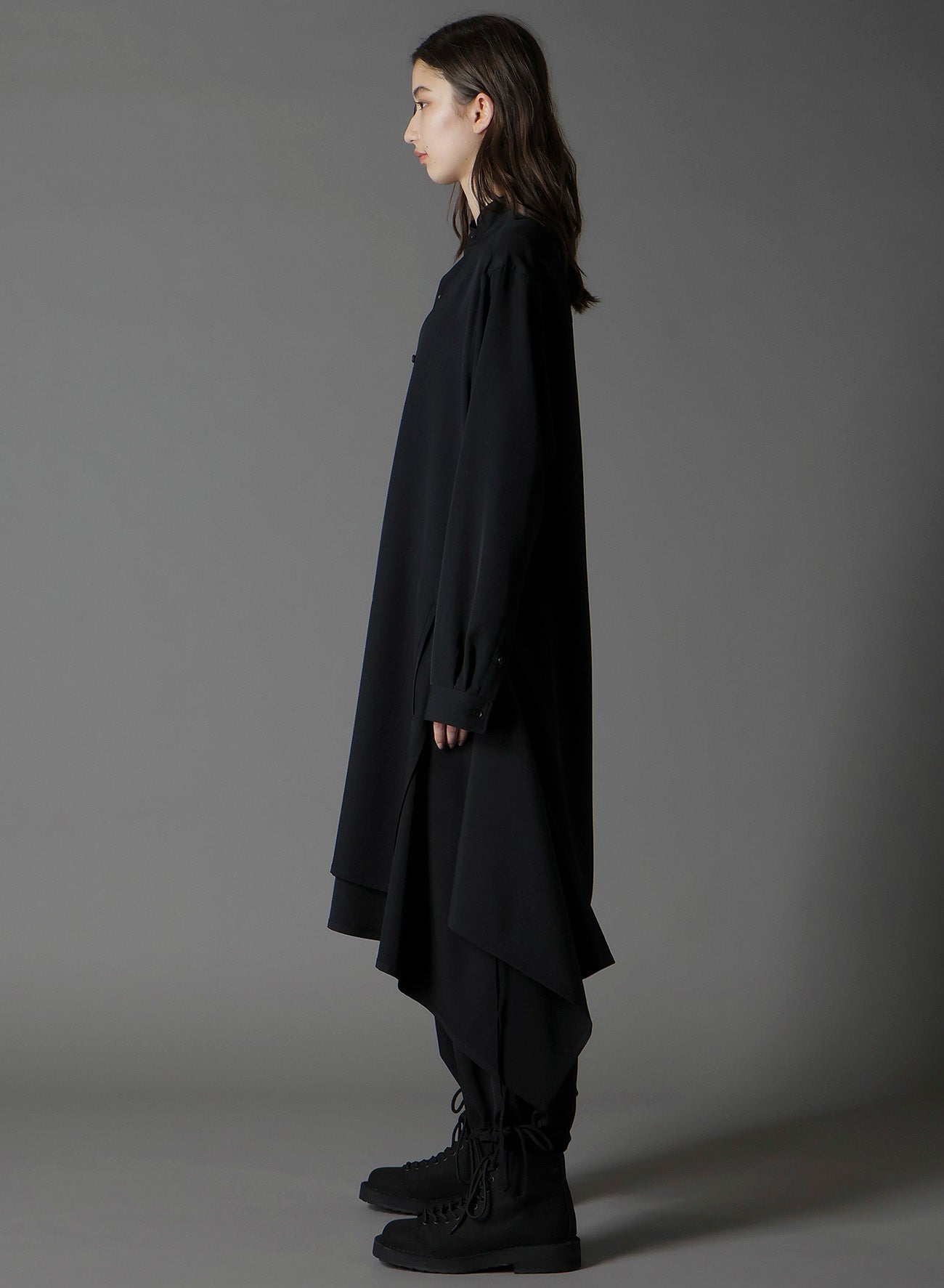 WOOL GABARDINE 3WAY LONG SHIRT